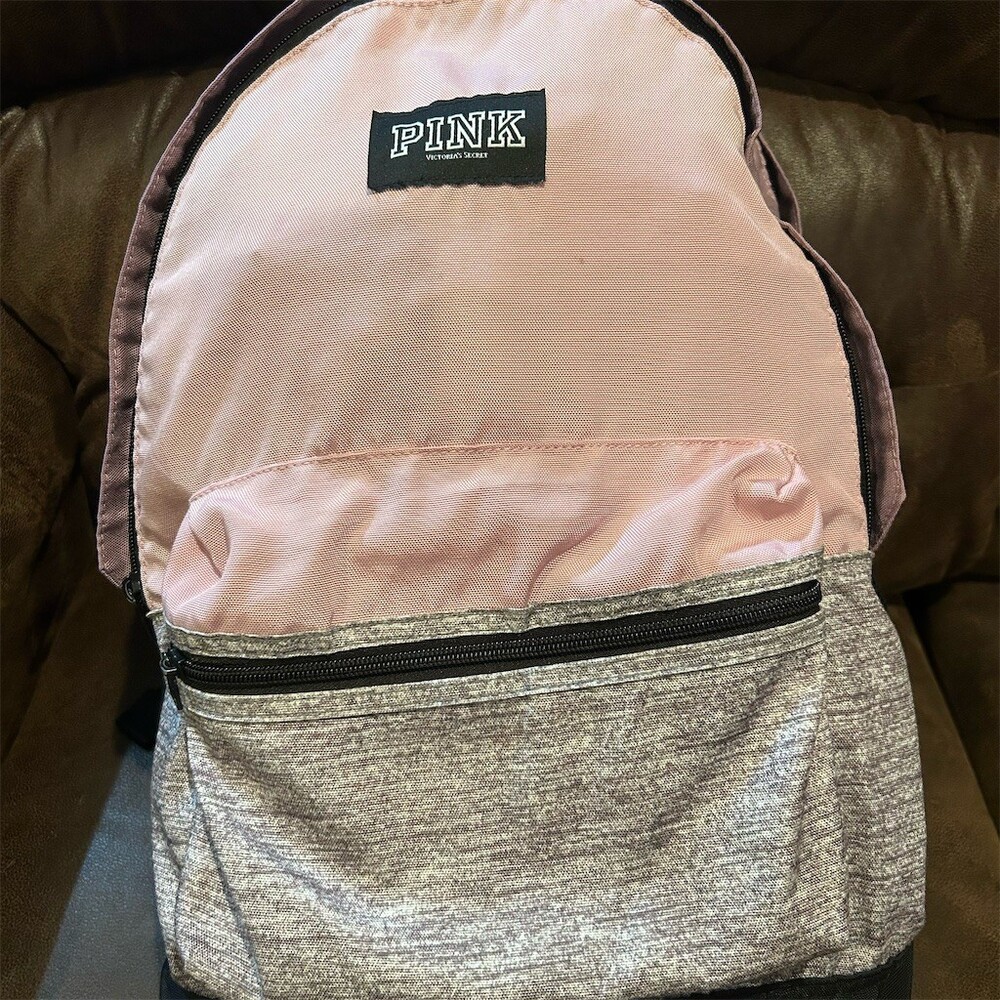 Victoria's Secret PINK Campus Backpack Pink Gray Marl Colorblock Black